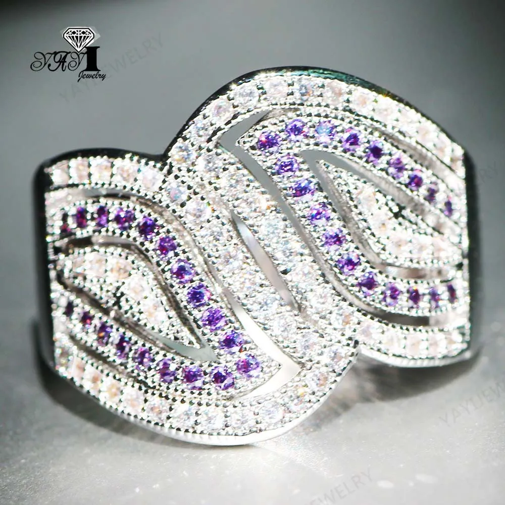 1047 YaYI кольцо с голубым кристаллом 5.6CT мульти заполнение циркониевым серебром обручальные кольца свадебные кольца сердце день Святого Валентина девушки кольцо 042 - Цвет основного камня: 1047