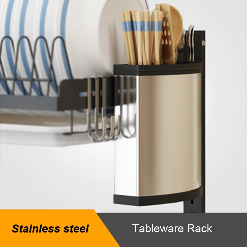 Tableware Rack Кухонная стойка из нержавеющей стали 2-3 слоя настенная подвесная миска сушилка для посуды дренажная полка Пробивка кухонный держатель для хранения Органайзер - Цвет: Tableware Rack