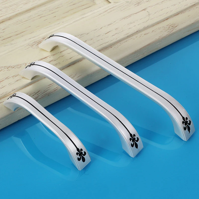 96 мм/128 мм пасторальный Стиль серебро и черный цинковый сплав кухонная мебель