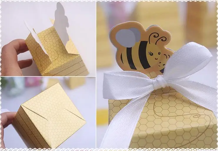 1000pcs Sweet As Can Bee Mom &amp Baby Beehive Shower Favor Box Gift Boxes Yellow Candy | Дом и сад