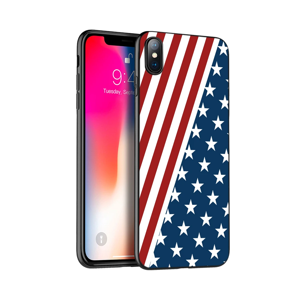 Black tpu case for iphone 5 5s SE 2020 6 6s 7 8 plus x 10 XR XS 11 pro MAX Russian American British flag national emblem | Мобильные
