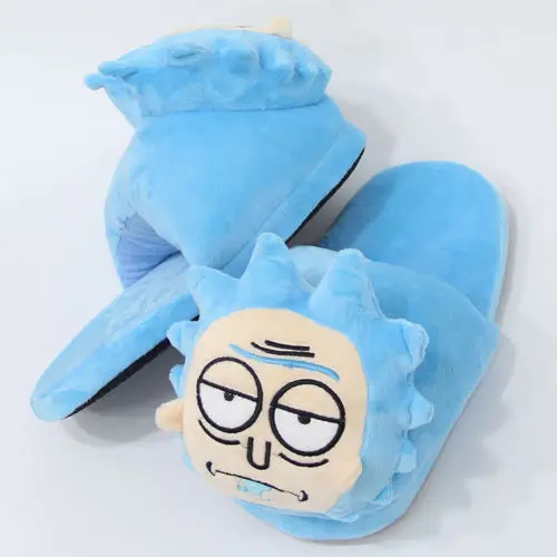 Rick and Mori MEESEEKS/Хлопковые плюшевые тапочки Теплая обувь для косплея с героями