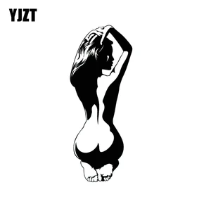 Виниловые черныеСеребристые 5,9, YJZT, 14,8 * декоративная Автомобильная наклейка см, обнаженные, сексуальные, для девушек, C20-0049