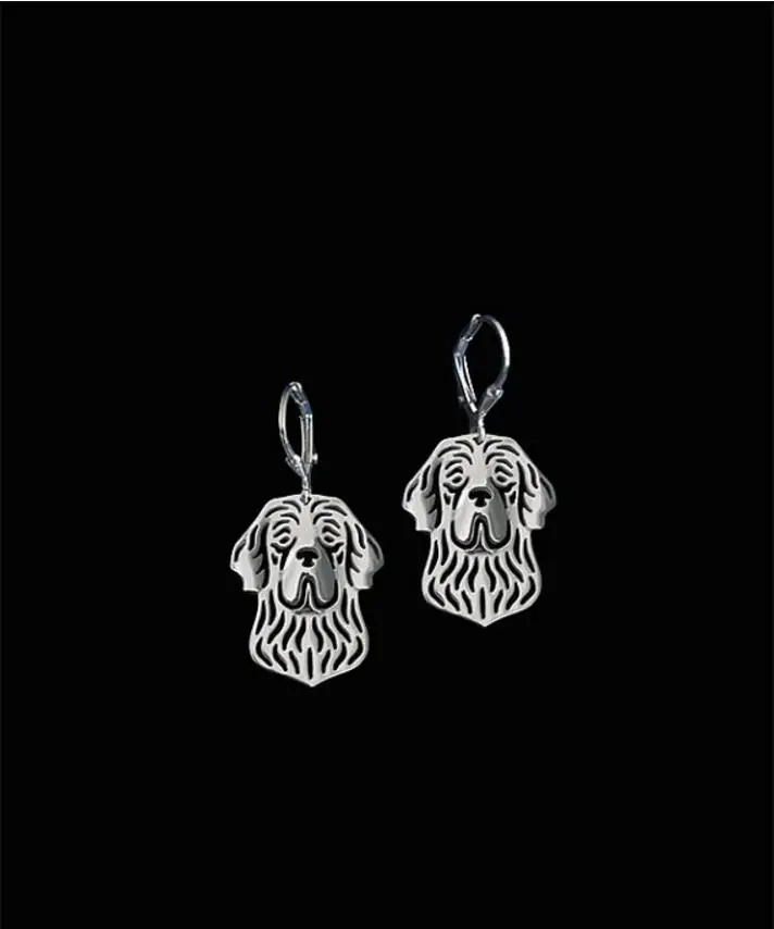 Модные полые милые животные комочки спаниель Висячие серьги для женщин Золотое