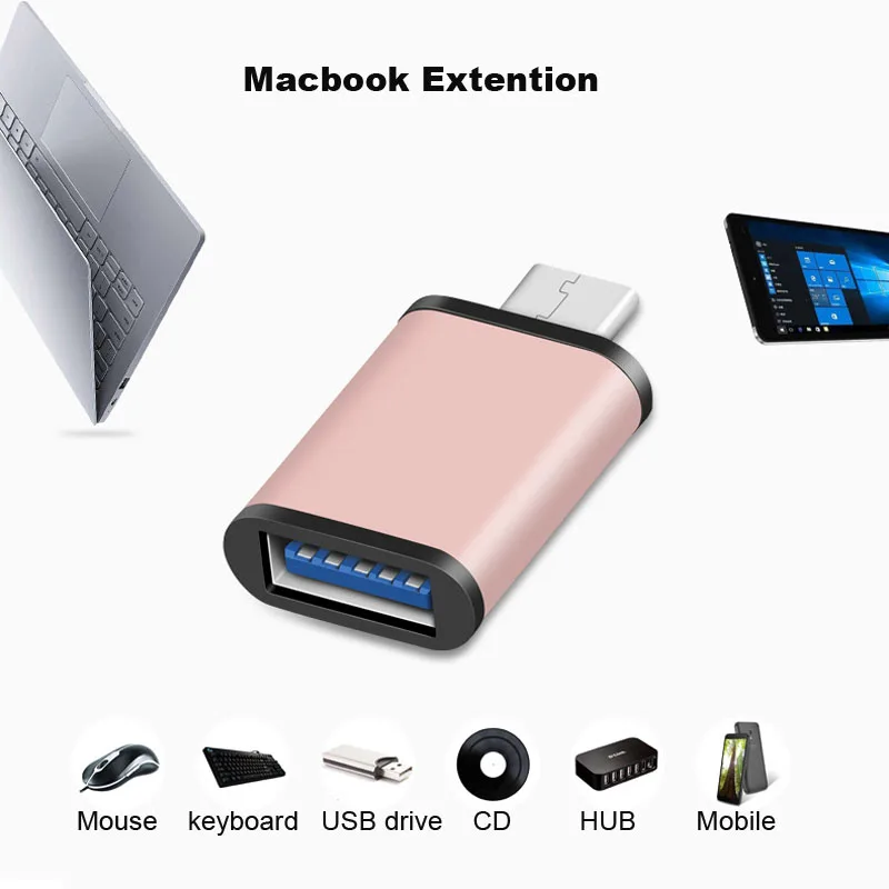 Адаптер USB USB3.0 Type C с разъемом OTG для Macbook Huawei Matebook Samsung S8 S9 S10 Plus|Переходники и