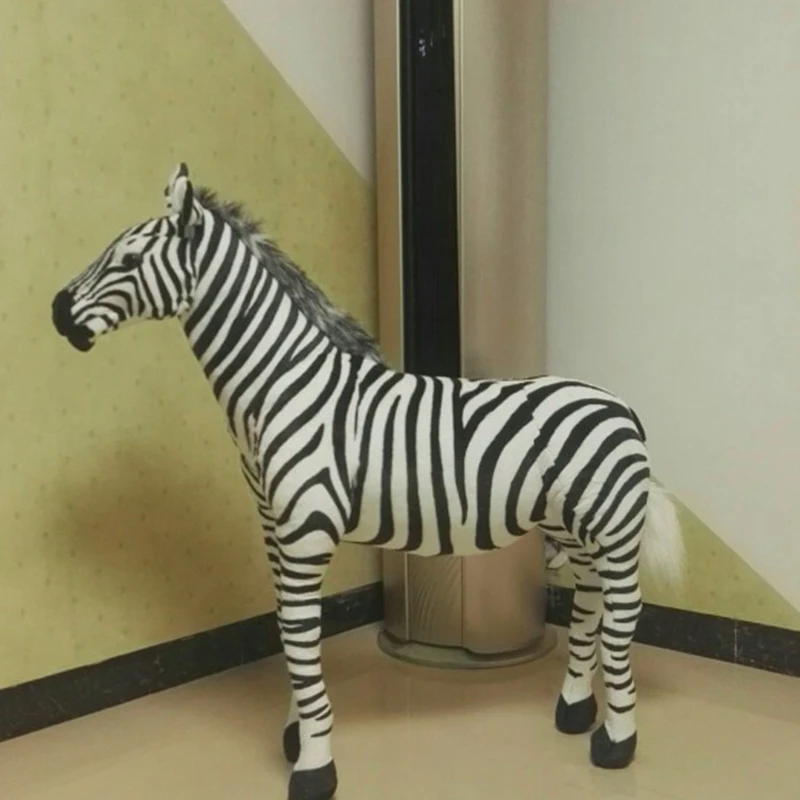 Dorimytrader Lovely Simulation Animal Zebra Plush Toy Большая игрушечная спортивная кукла для детей