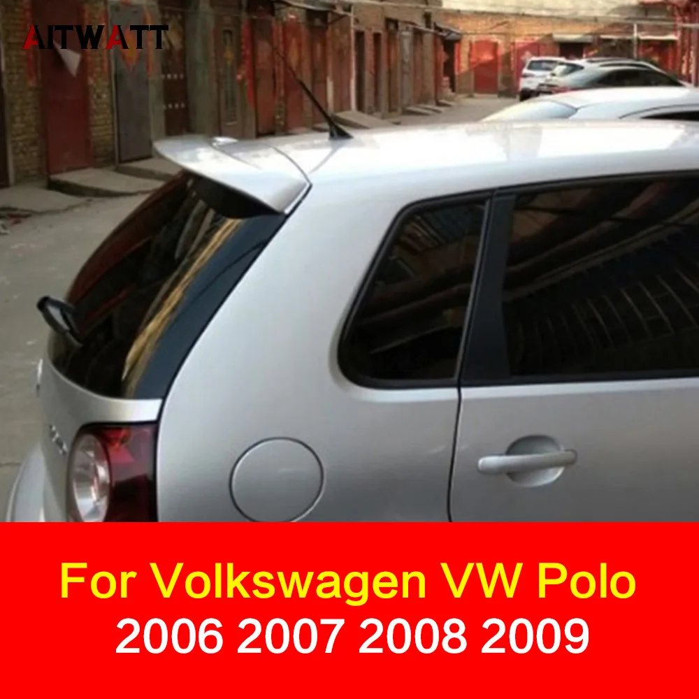 ABS пластик Неокрашенный праймер Спойлеры для Volkswagen VW Polo 2006 2007 2008 2009 багажник на