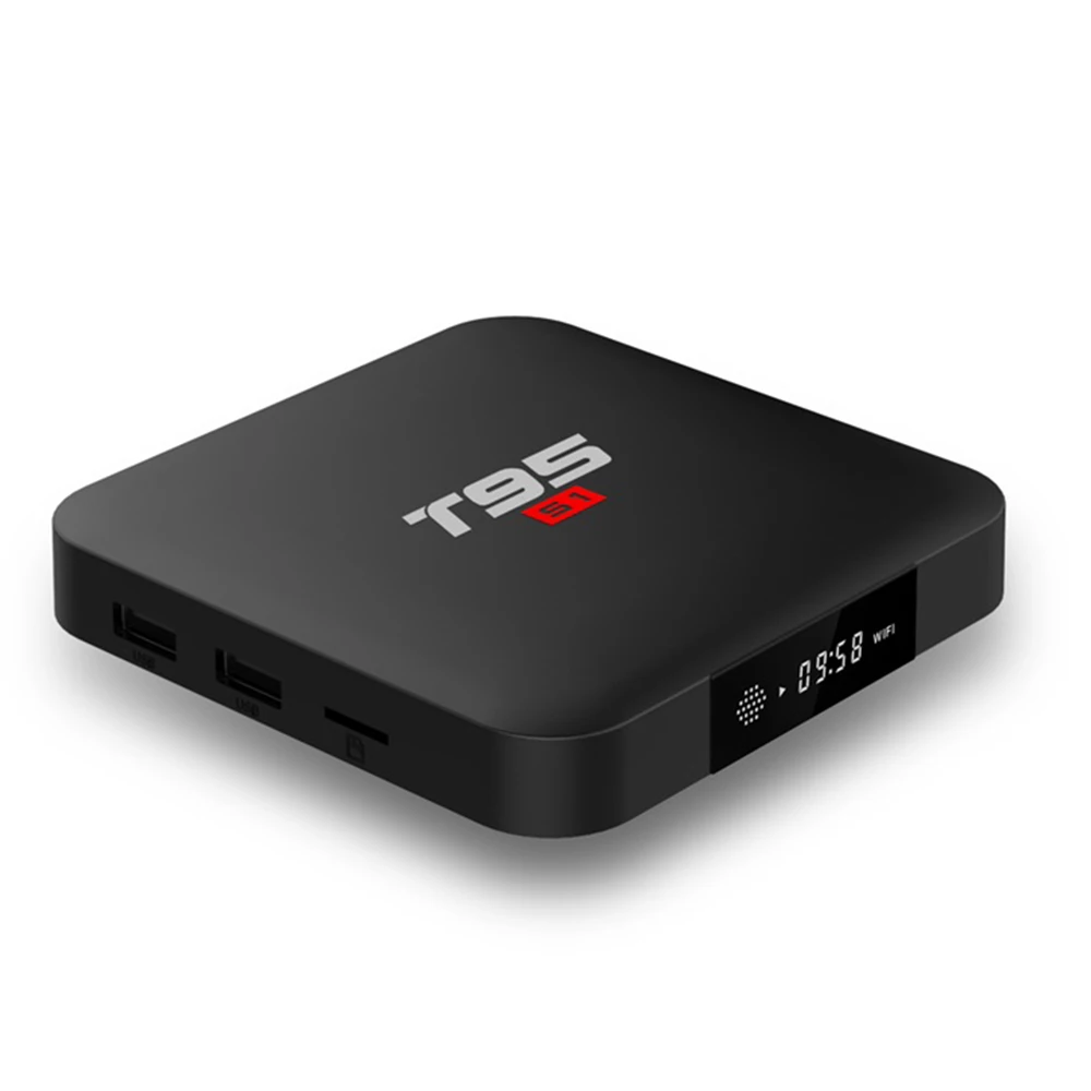 T95 S1 Smart TV Box Android 7 1 Amlogic S905W Четырехъядерный 4K медиаплеер с T2 C мини