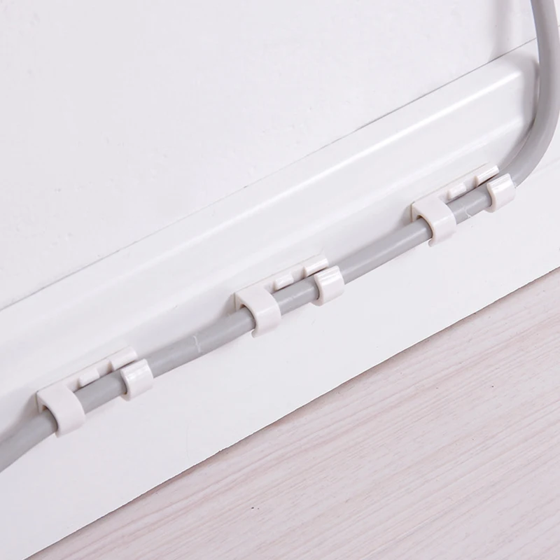 20Pc Cable Cord Wire Line Organizer Clips Fixer Fastener Tidy Holder Desk Wall Organiser Tie Adhesive Clamp | Дом и сад