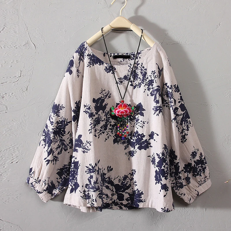 Женские топы рубашки винтажные Boho повседневные с принтом летние цветочные