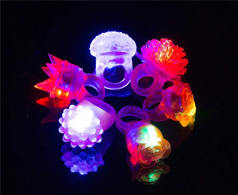 30 шт. в упаковке мигающий светильник на ухабистой кольцо игрушки светодиодный