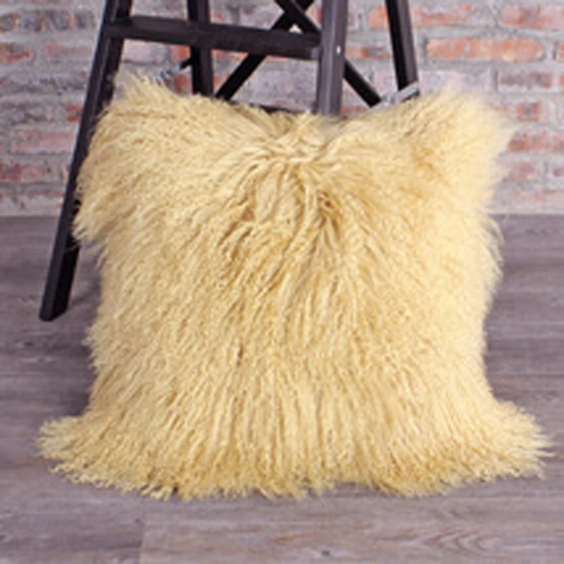 Шарф из меха монгольской наволочка Бежевый натурального тибетской Наволочка на