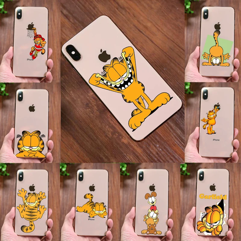 Чехол для телефона из мягкого силикона и ТПУ с милым мультяшным котом гарфилдом