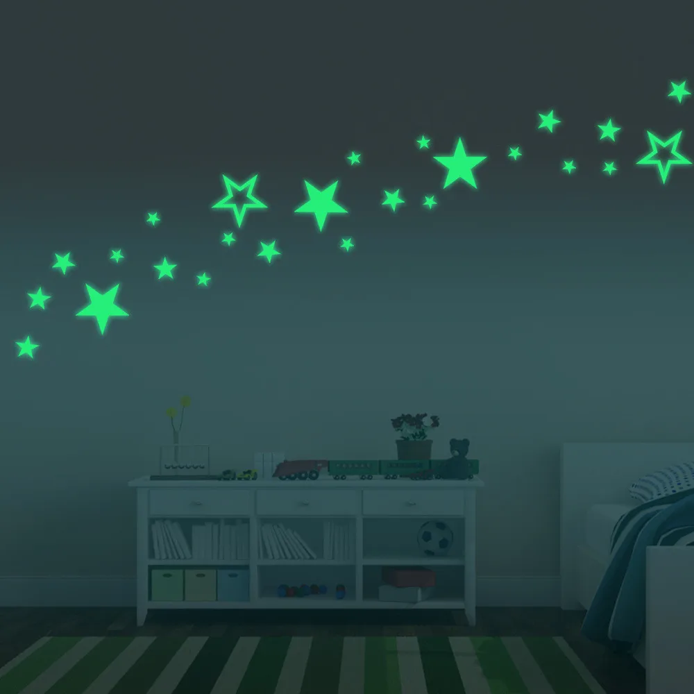 Светится в темноте наклейки на стену DIY световой Метеор звезды настенная для