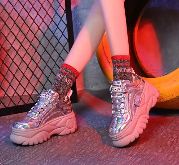 New Women casual shoes Thick bottom Sneakers Fashion Vulcanize Shoes Woman Leather Platform Shoes Women Chaussure Femme