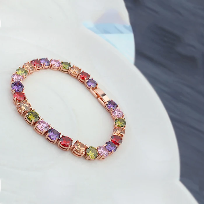 MALANDA модные красочные круглый Форма Циркон Кристалл от Swarovski браслеты для женщин