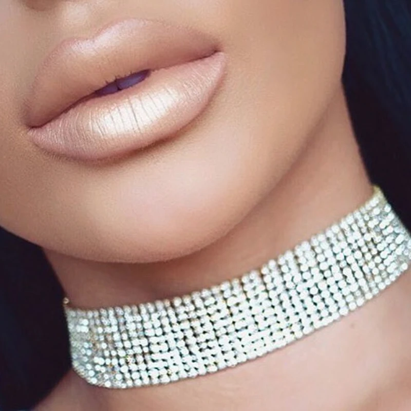 Женское Ожерелье чокер UKEN длинное ожерелье с кристаллами и подвеской|rhinestone choker