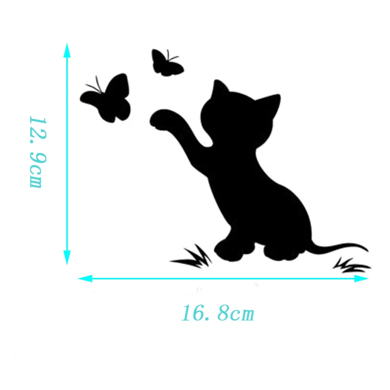 Стильные наклейки для автомобиля забавный кот Бабочка модный Декор наклейка