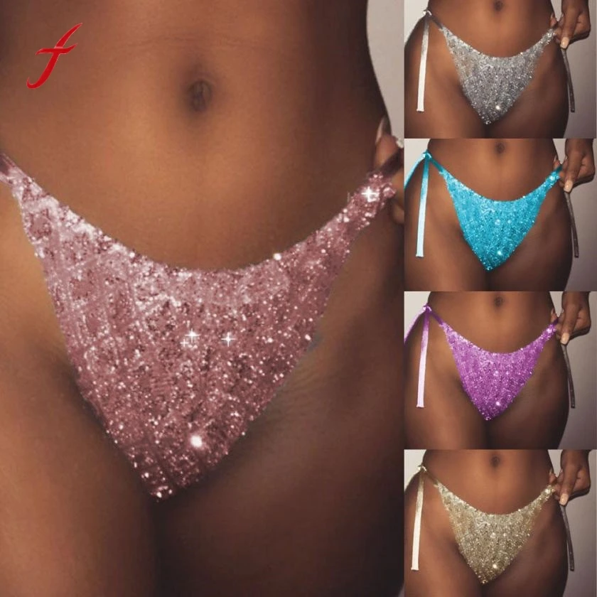Женские Бесшовные стринги нижнее белье с блестками хит продаж|fashion knickers|underwear