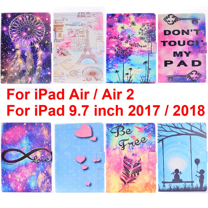 Чехол для iPad Air 2 + защитный чехол с отделением карт 9 7 2018 изображением девушки