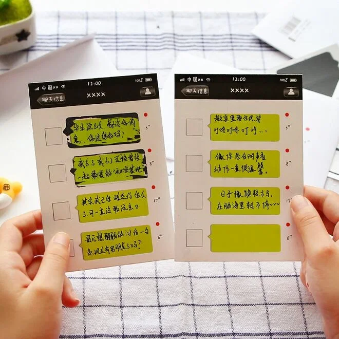 Мультяшные дизайнерские визитные карточки Wechat + наклейка на царапины конверт