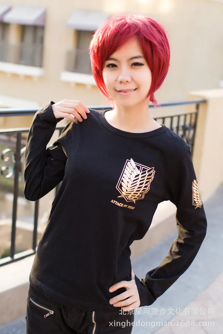 Обувь для косплея по аниме атака на Титанов топ золочение футболка с принтом