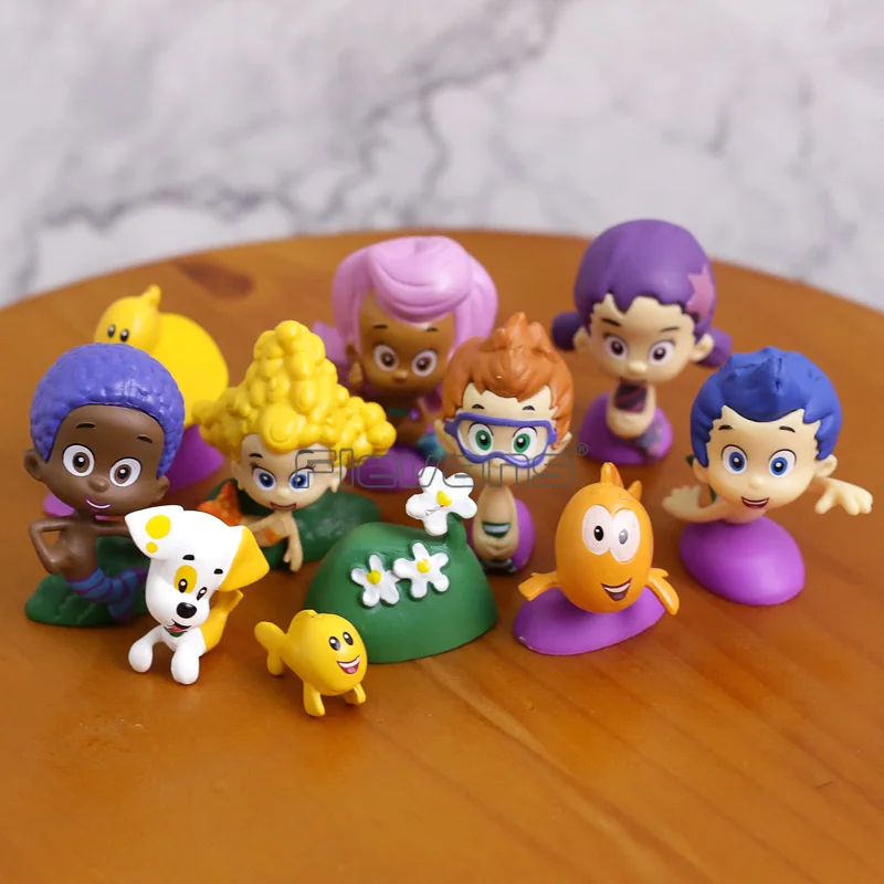 Bubble Guppies щенок бычок-Deema Гил Oona подводный декорации ПВХ фигурки Детские игрушки