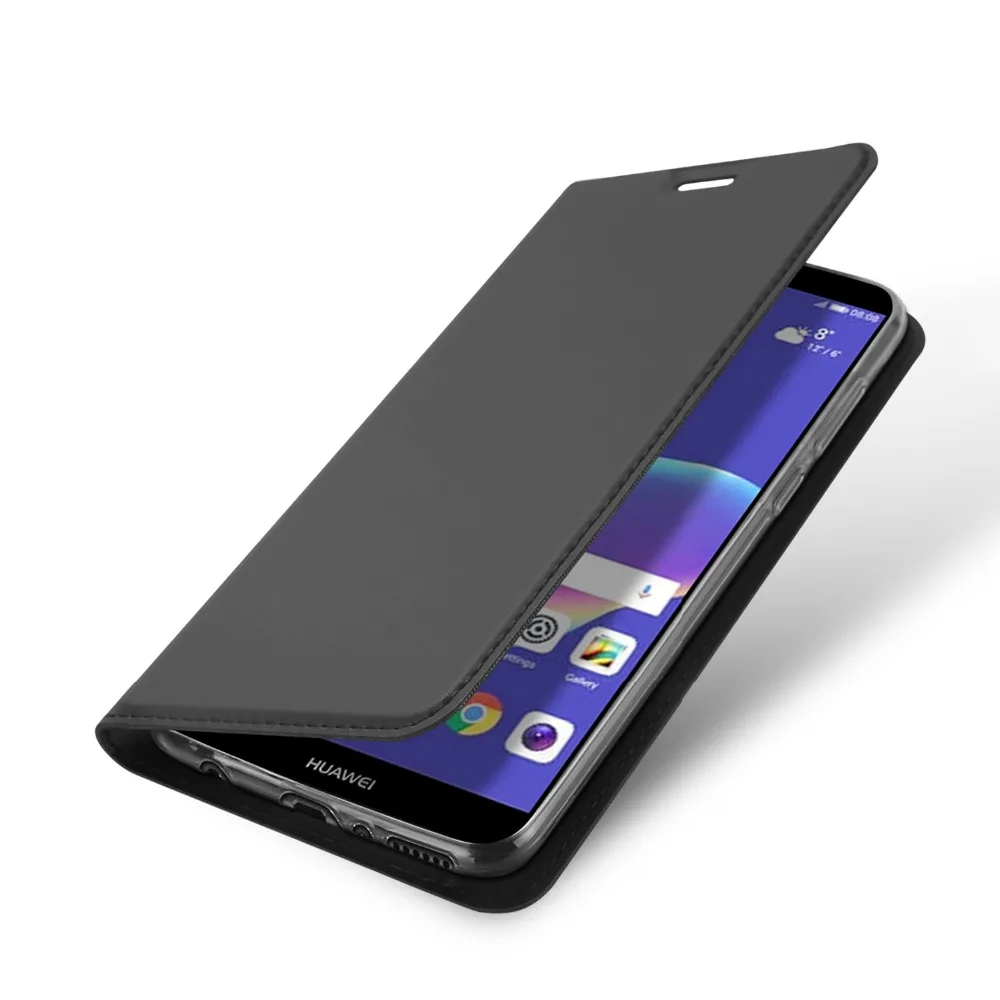 DUX DUCIS Флип кожаный чехол для huawei Y9 2018 Роскошный кошелек Стенд телефон Обложка