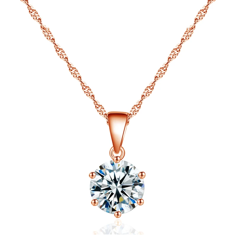 White 3 Fashion AAA Zircon Round Crystal Pendant Choker Necklace for Women Females Green Purple Blue Pink Color CZ Jewelry Gifts - Окраска металла: White 3