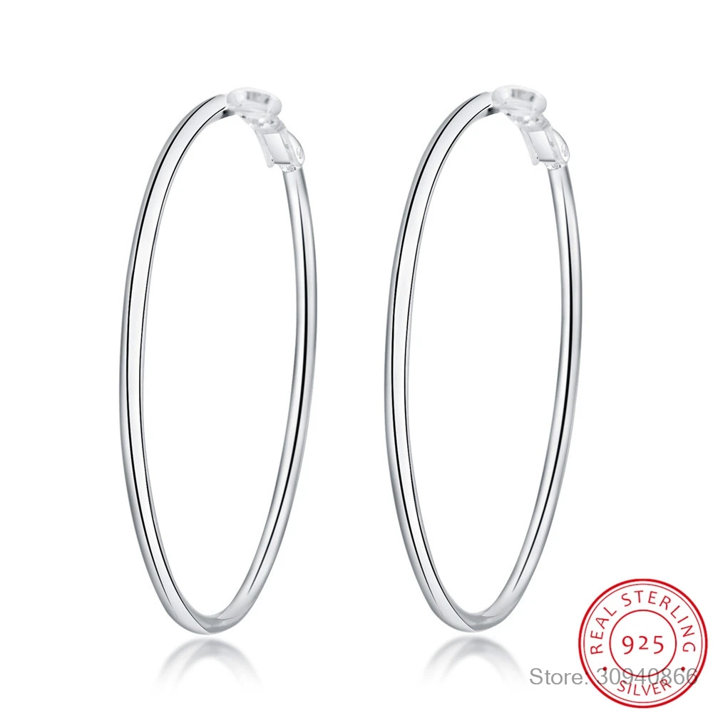 ORSA JEWELS подлинные 925 пробы серебряные серьги круглые большие круглые 30 см 4 см 50 см круглые серьги женские серебряные ювелирные изделия Aretes OSE146