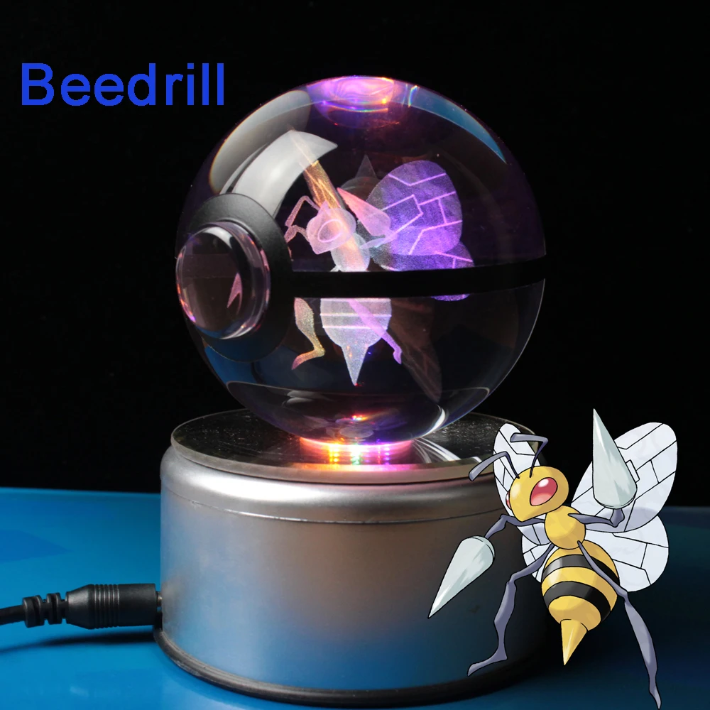 Удивительная 3 15 дюймов 3D Beedrill с украшением в виде кристаллов бубонами на Go