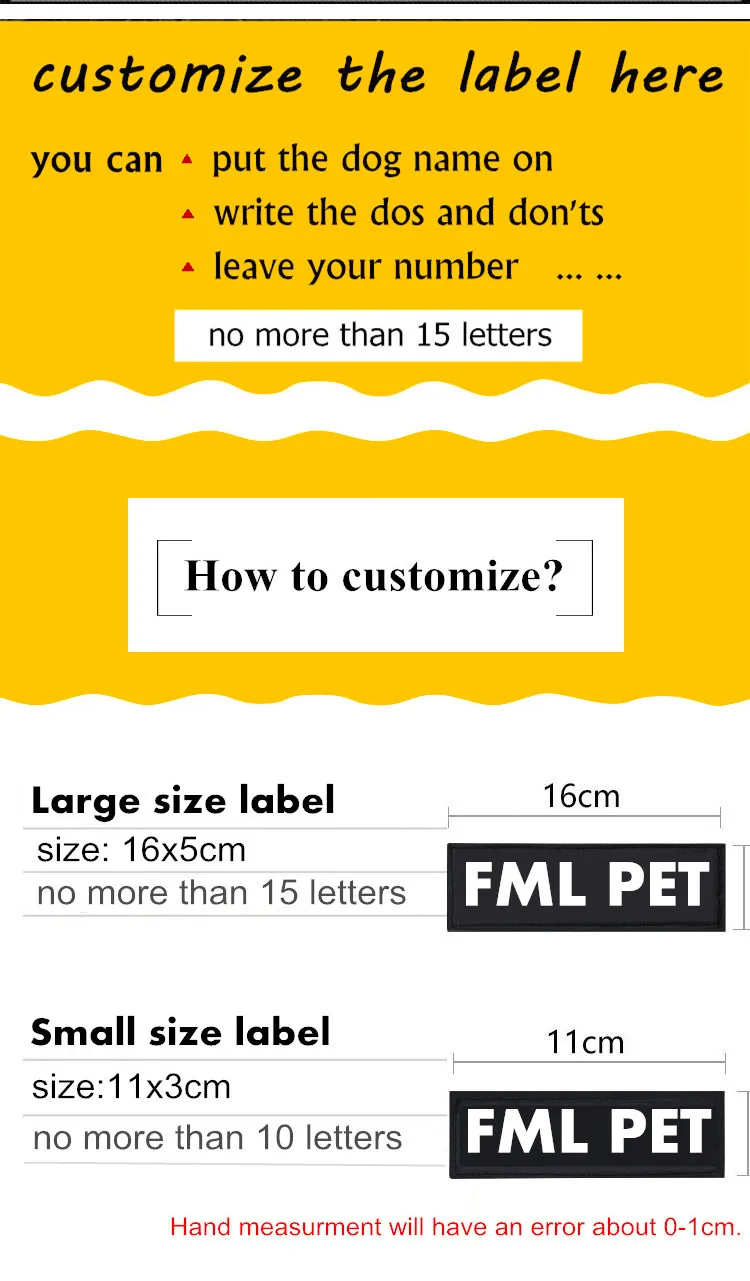 FML домашнее животное жгуты персонализированные нашивки для собак жгут ошейник на заказ Id тег светоотражающий жилет для собак средних и больших собак название питомца