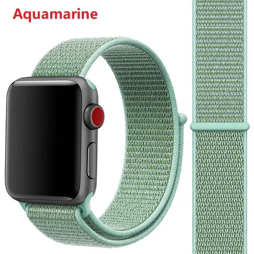 6 Мягкий нейлоновый ремешок для Apple Watch 44 мм 40 мм 42 мм 38 мм 1 2 3 4 браслет ремешок для iWatch 44 мм 40 мм ремешок+ защита экрана - Цвет: 6