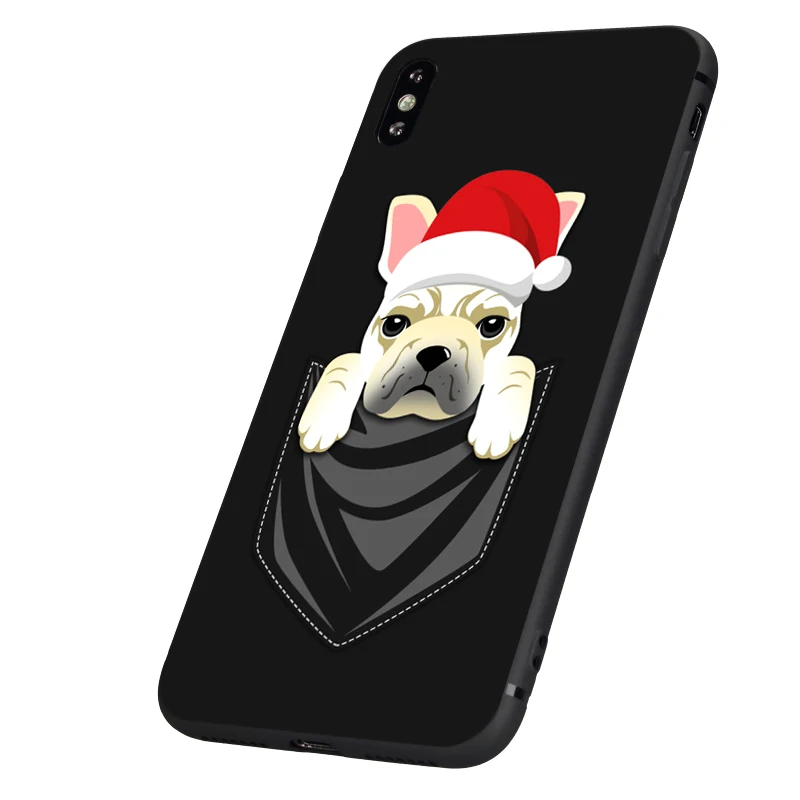 Черный чехол из ТПУ для iphone 5 5s se 6 6s 7 8 plus x 10 силиконовый XR XS 11 pro MAX с бульдогом и
