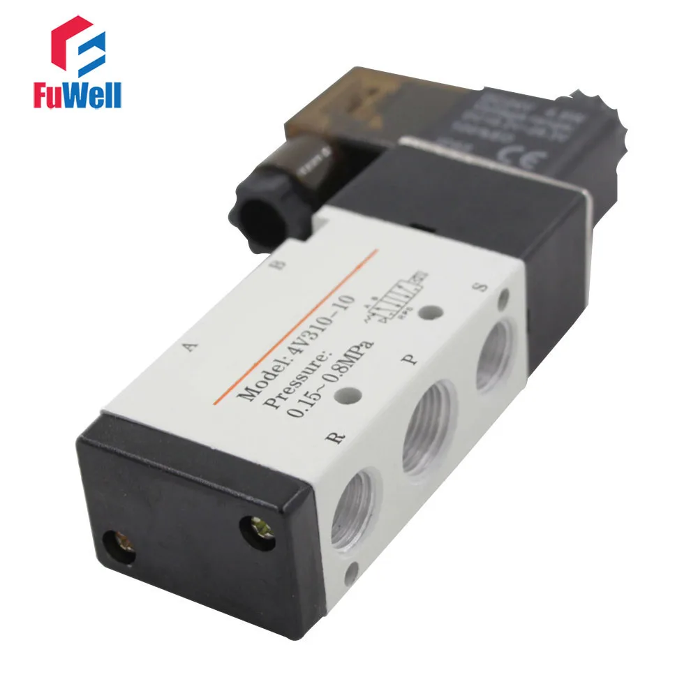 4V310-10 DC 12V Соленоидный клапан 5 портов 2 Позиции пневматический соленоидный