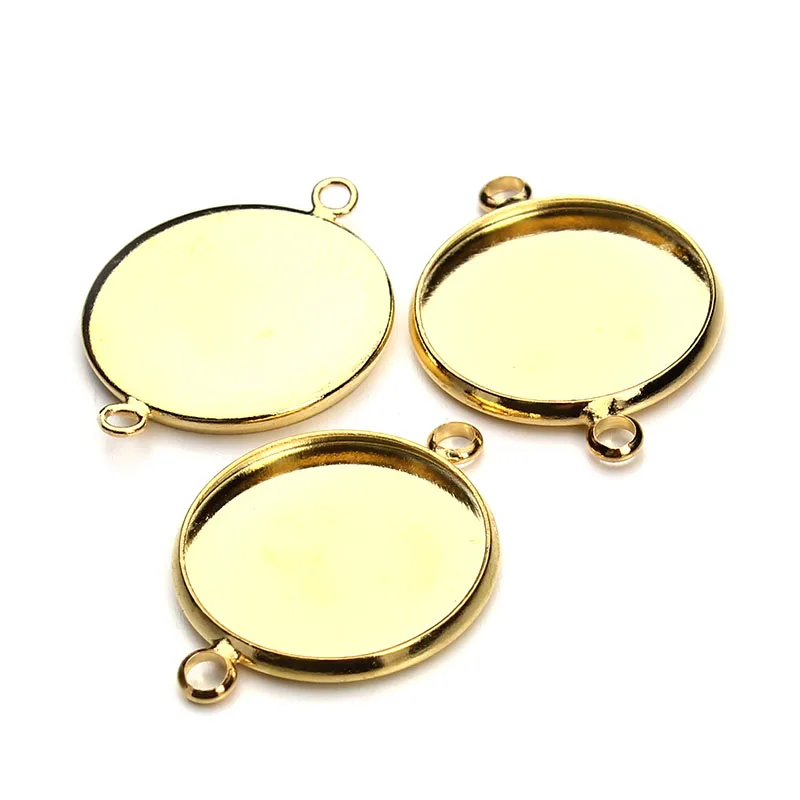 WIWI 5 шт./лот круглый золотой кулон из нержавеющей стали кабошон ручной работы