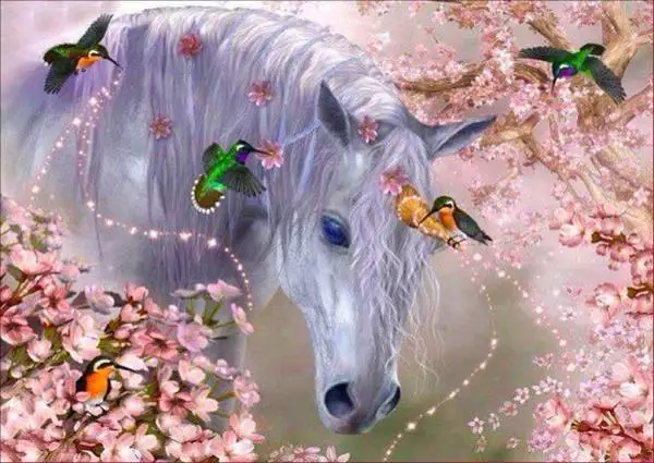 Horse Couple with Cat Snow Scene Animal 5d Diy Diamond Painting Digital Oil Embroidery Mosaic T6228 | Дом и сад
