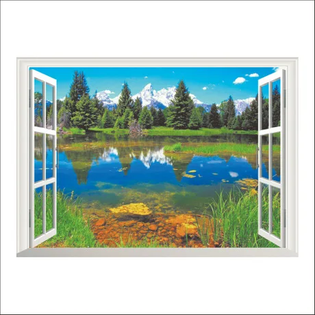 ПВХ Настенные Стикеры для домашнего декора 3 D искусственное окно горячая