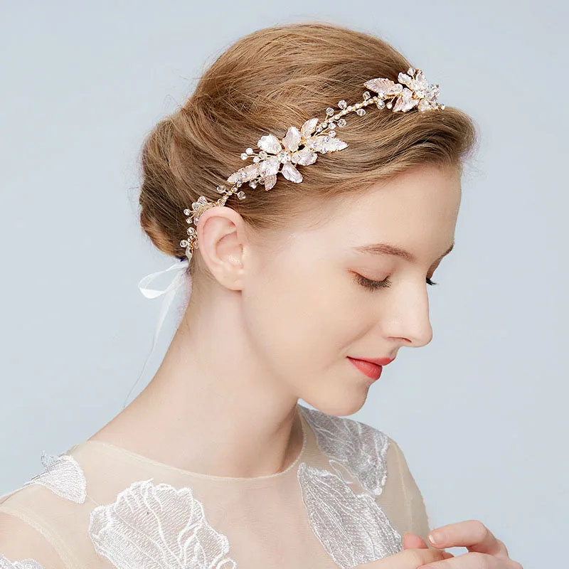 SLBRIDAL роскошные стразы Ручной Работы Хрустальный жемчуг цветок свадебный