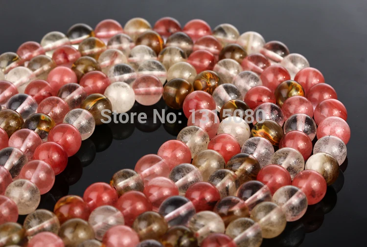 

4mm 6mm 8mm 10mm 12mm Round Semi-precious Stone Watermelon Skin beads for fashion bracelet Jewelry