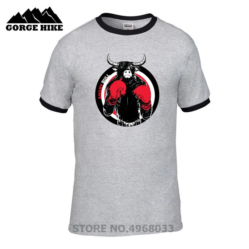 Мужская Винтажная Футболка Angry bull брендовая футболка в стиле MMA вечерние футболки