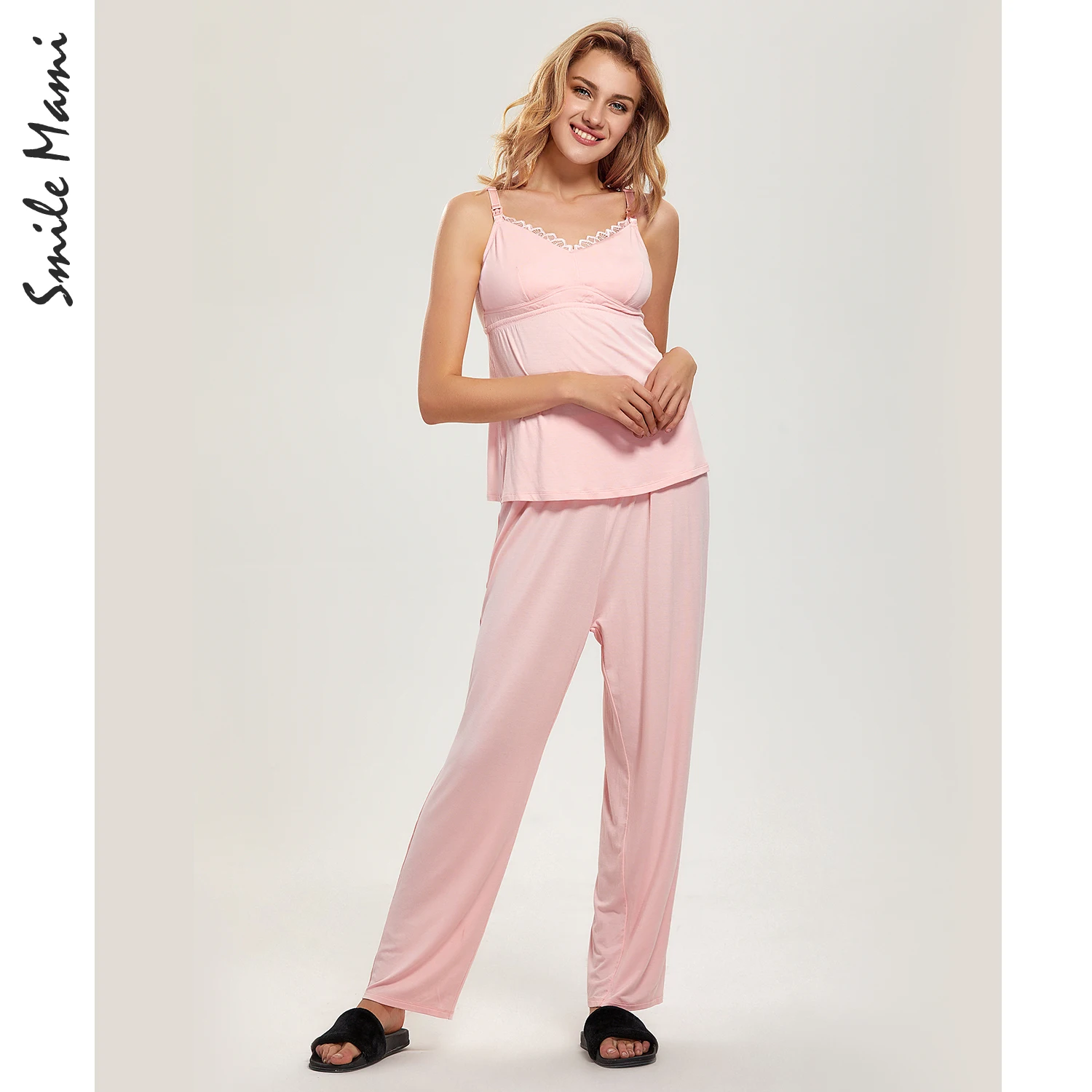 Pink02 MOMANDA Женский комплект пижамы для беременных и кормящих - Цвет: Pink02