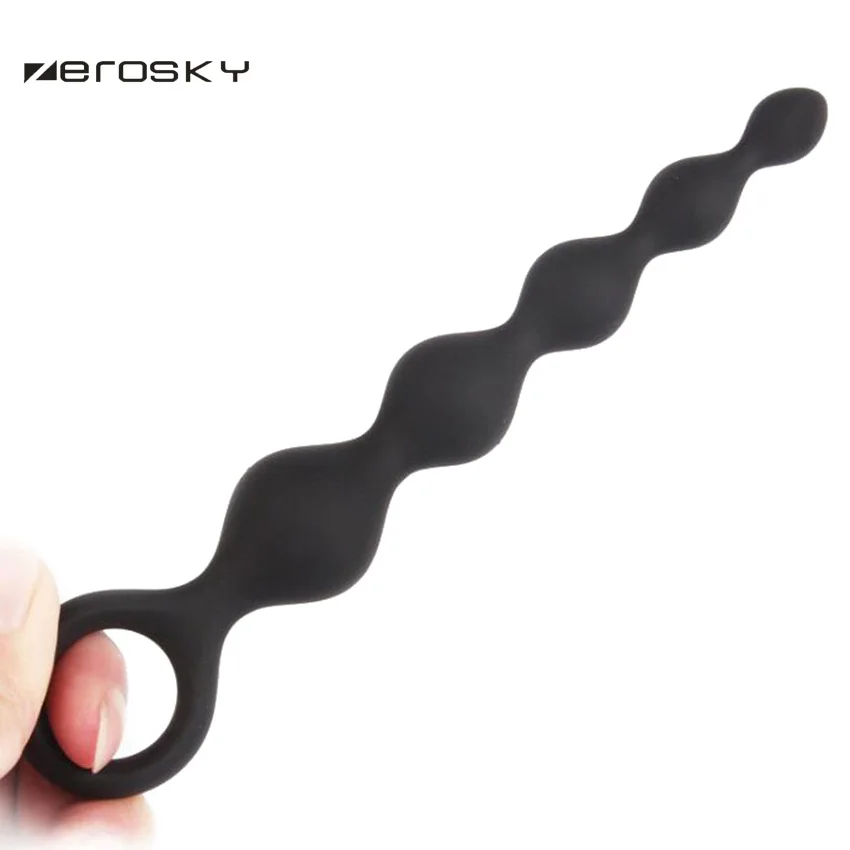 Anal Plug G-spot Stimulation Climax Message Silicone Pull Beads Butt Sex Toys for Women Men Zerosky | Красота и здоровье