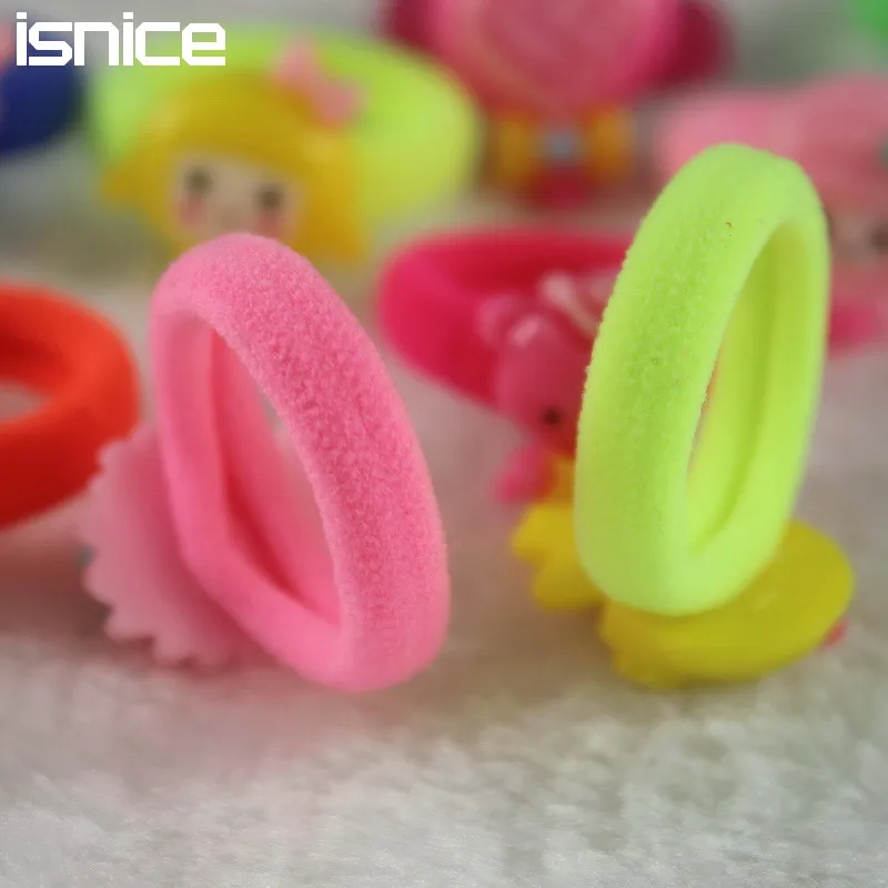Isnice 14 шт. (7 пар) Мультяшные карамельные цвета эластичные резинки для волос