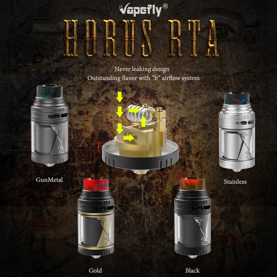 Оригинальный Vapefly Horus RTA 25 0 мм 4 мл емкость электронный сигаретный бак с 810