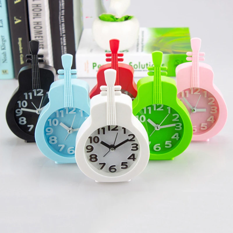 New Candy Color Unique Violin Table Clock Office Decoration Home Crafts Children's Gifts Best Selling 2019 Products | Дом и сад