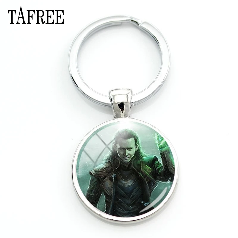 GO03 TAFREE Loki Бог озорства брелки модные уникальный художественный узор стекло, кабошон, серебро цвет для мужчин и женщин вечерние подарки Ювелирные изделия GO14 - Цвет: GO03