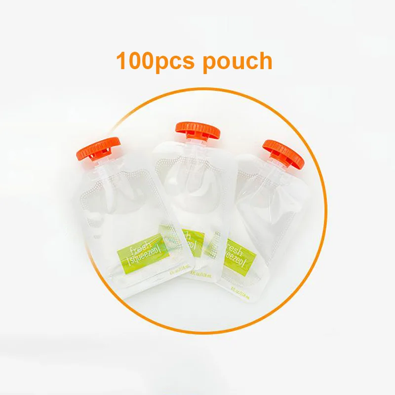 Disposable 100 Pouch Детский контейнер для кормления новорожденных, контейнер для хранения сока для малышей с 10 мешками, сумки для хранения, изоляционный мешок - Цвет: Disposable 100 Pouch
