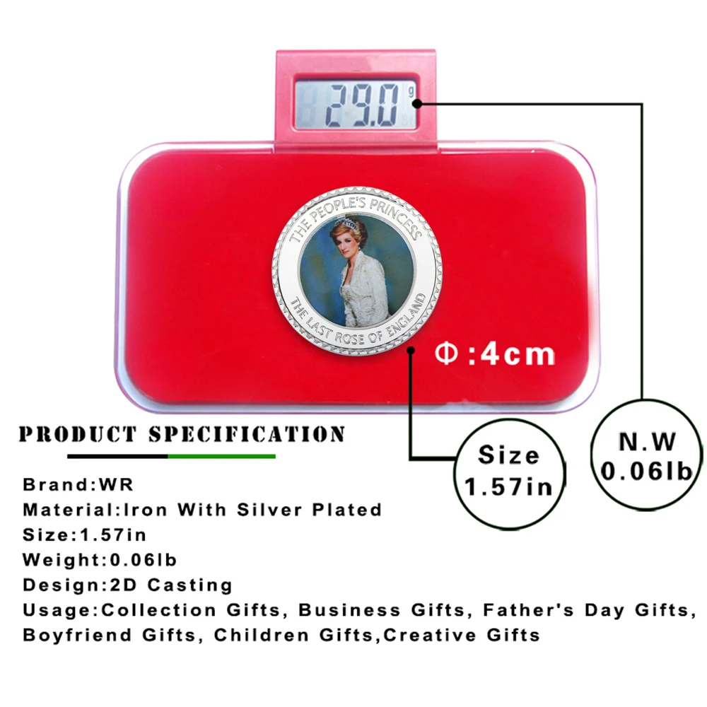 WR народная принцесса вызов монета памятная Принцесса Диана Посеребренная фольга