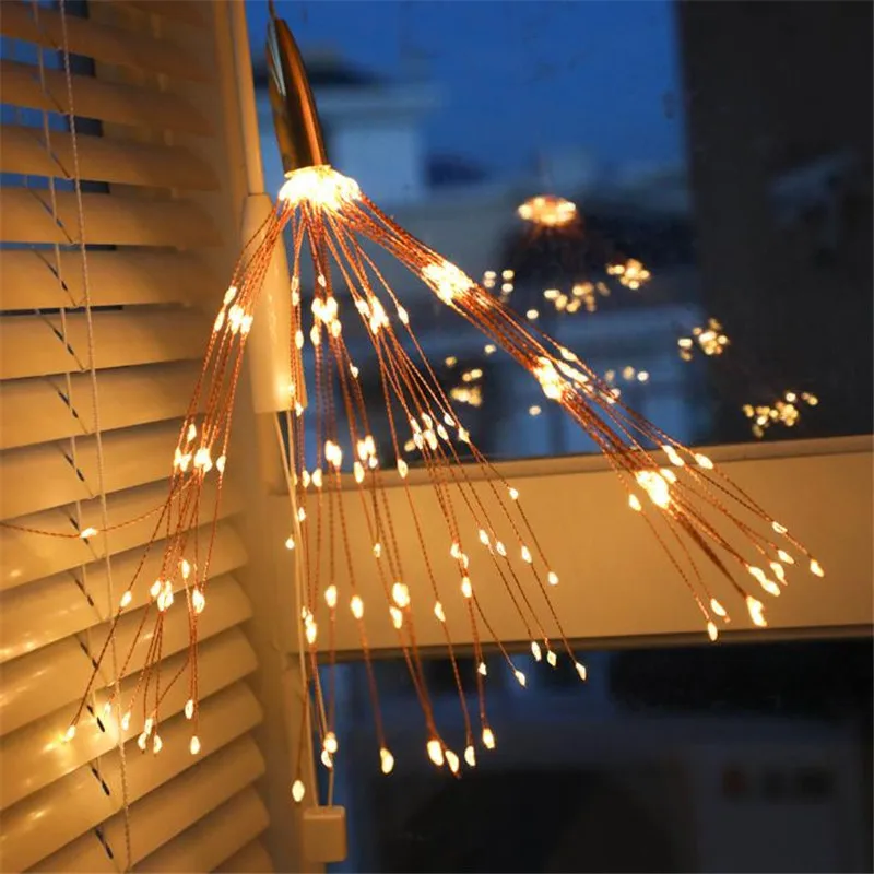 Новейший подвесной светодиодный светильник Starburst 100 светодиодный s 200 светодиодный s DIY фейерверк медная сказочная гирлянда Рождественская лампа мерцающий светильник с регулятором освещенности
